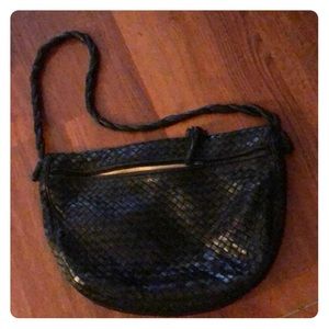 Black, woven purse. Made in Italy.